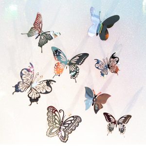 butterfly mirror wall decal